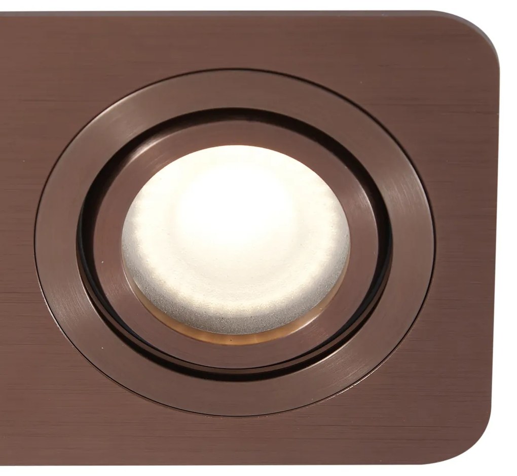 Conjunto de 6 focos embutidos redondos bronze escuro GU10 50mm giratórios e inclináveis IP44 2-luzes - Alberto Moderno