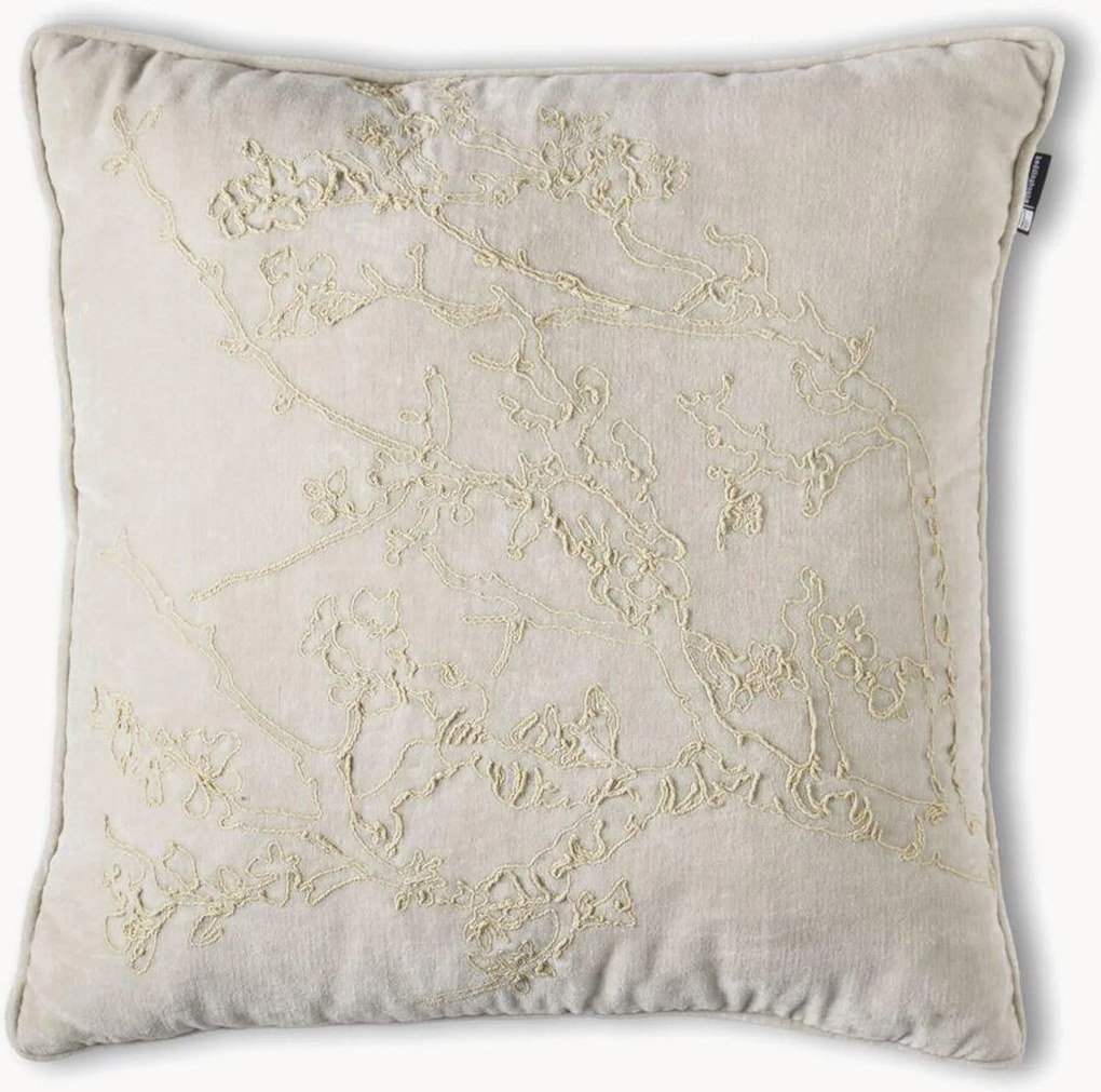 Almofada em veludo de algodão Broderie