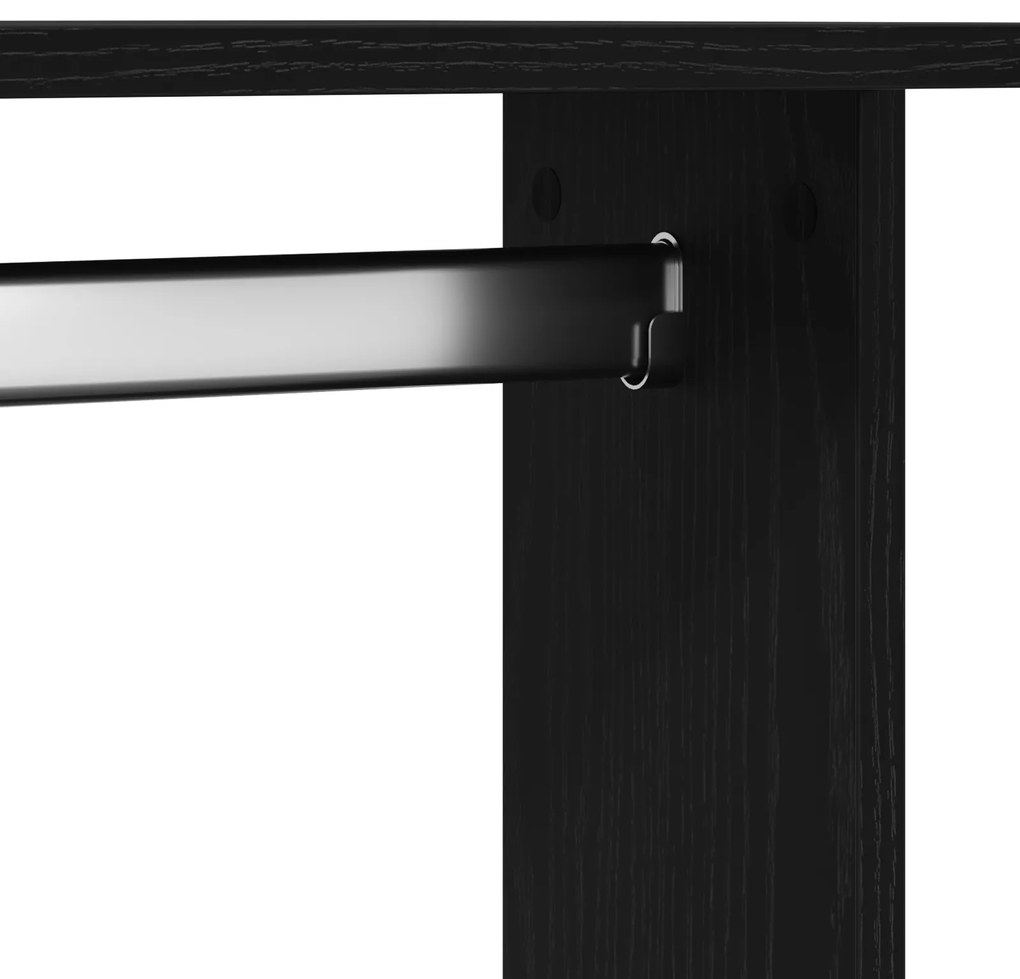 Guarda-roupas com Rodas em Carvalho Preto 102x38x110 cm Madeira de Eng