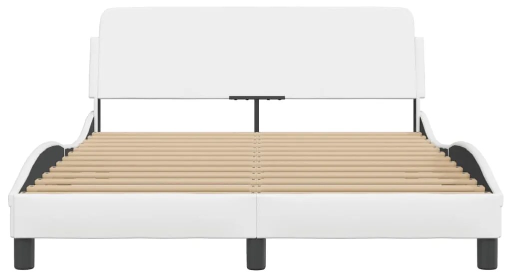 Estrutura cama c/ cabeceira 120x200 cm couro artificial branco