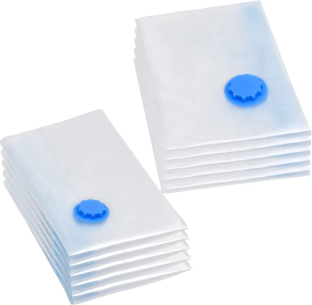 vidaXL Sacos para arrumação de roupas a vácuo 2 tamanhos 10 pcs