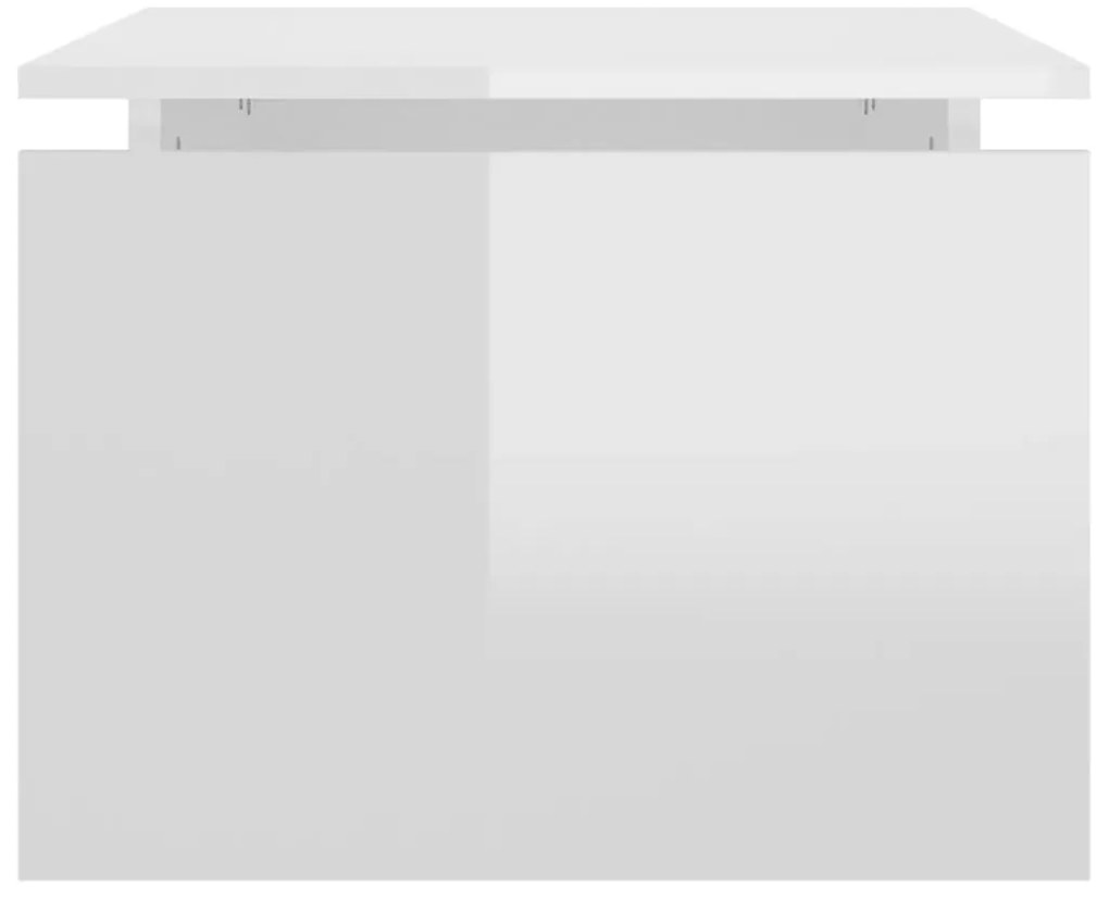 Mesa de centro 68x50x38 cm derivados madeira branco brilhante