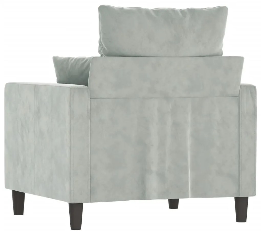 Poltrona 60 cm veludo cinzento-claro