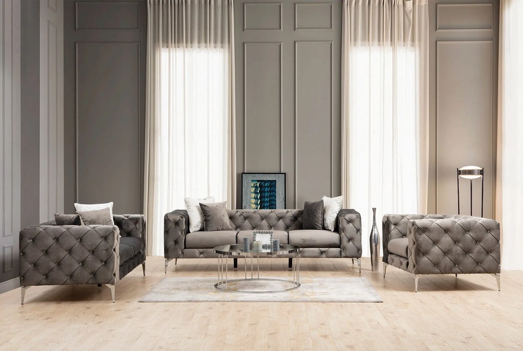 Sofá de 3 Lugares Como – Antracite – 237x70 cm