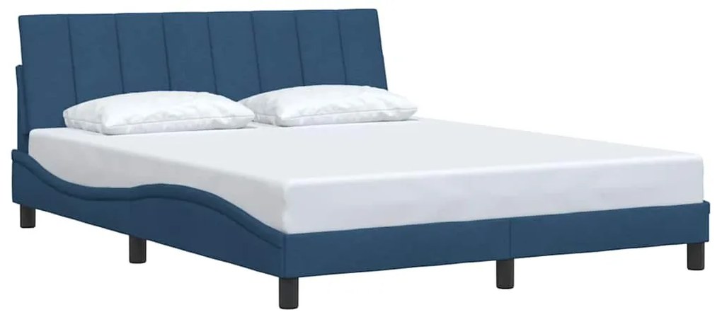 Estrutura de cama sem colchão 160x200 cm tecido azul