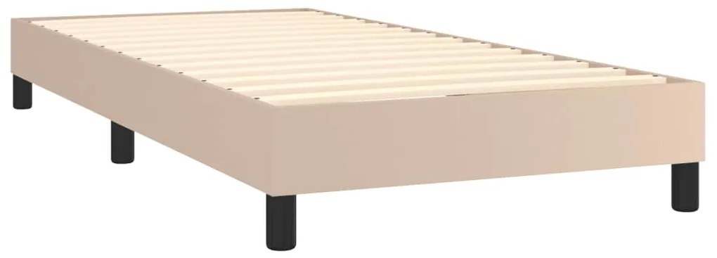 Estrutura de cama 90x200 cm couro artificial cappuccino