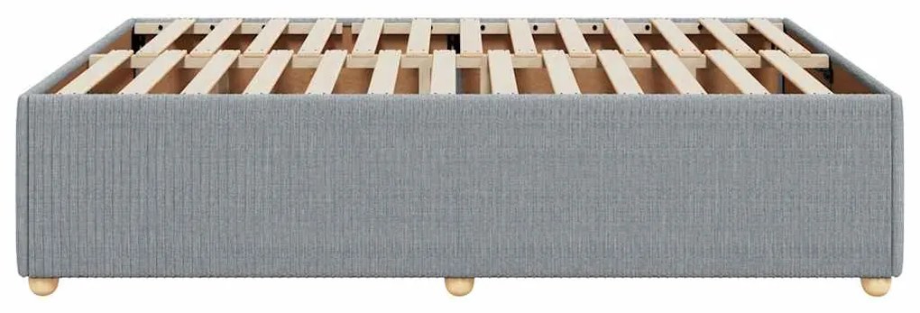 Estrutura de cama sem colchão 140x190 cm tecido cinzento-claro