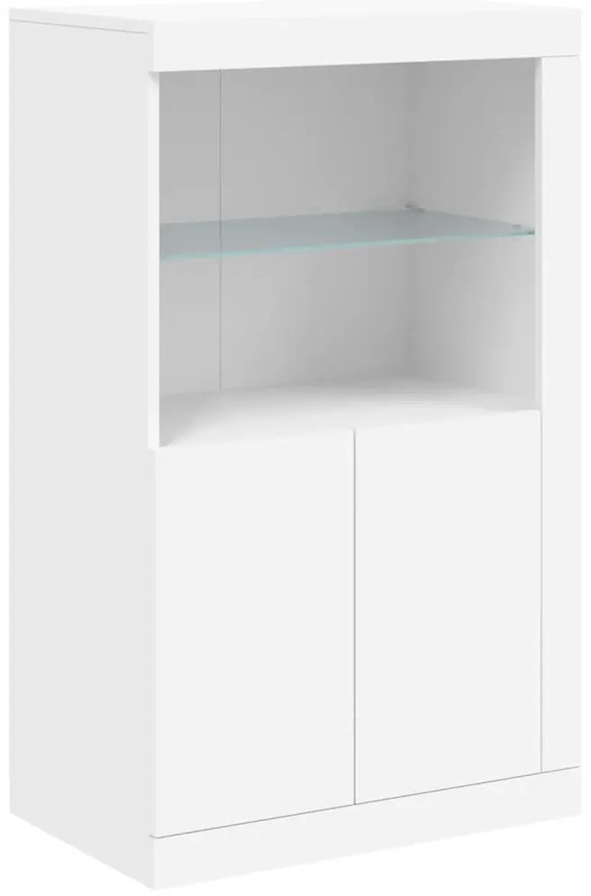Aparador com luzes LED 202x37x100 cm branco