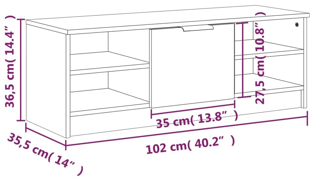 Móvel de TV Flix com 1 Porta e 4 Prateleiras de 102 cm - Madeira Rústi