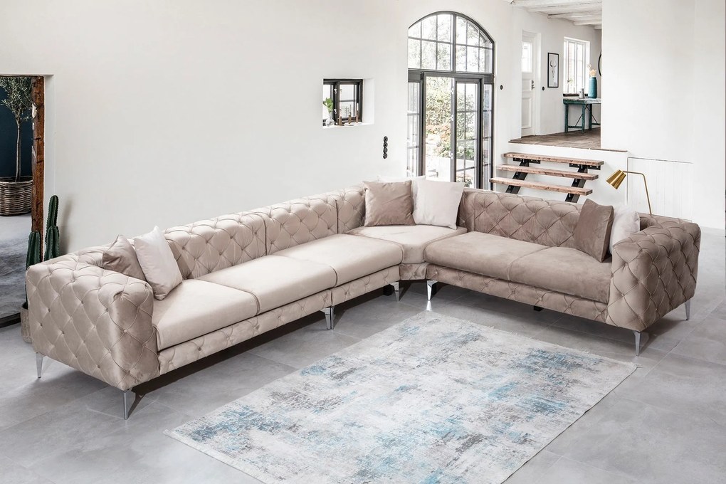 Sofá de Canto Como – Bege – 310 cm x 73 cm x 270 cm