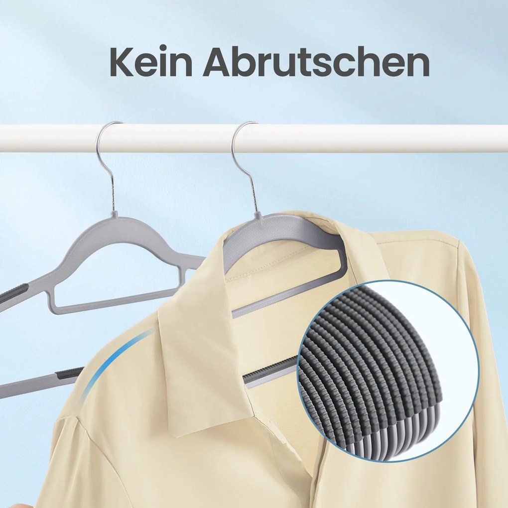 Conjunto de 30 cabides Prateado + Cinza claro + Cinza escuro