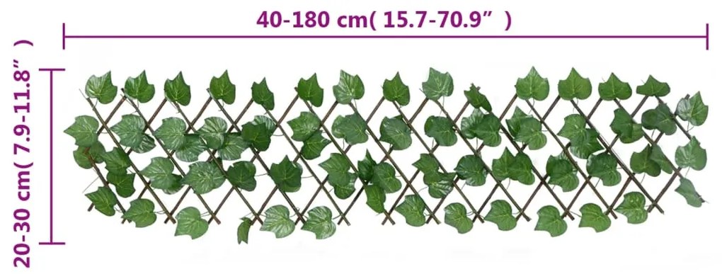  Treliça de videira artificial extensível 5 pcs 180x20 cm verde
