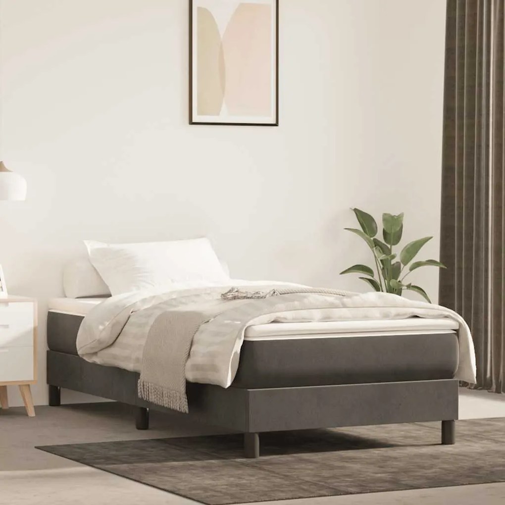 vidaXL Colchão de molas ensacadas 80x210x20 cm veludo cinza-escuro