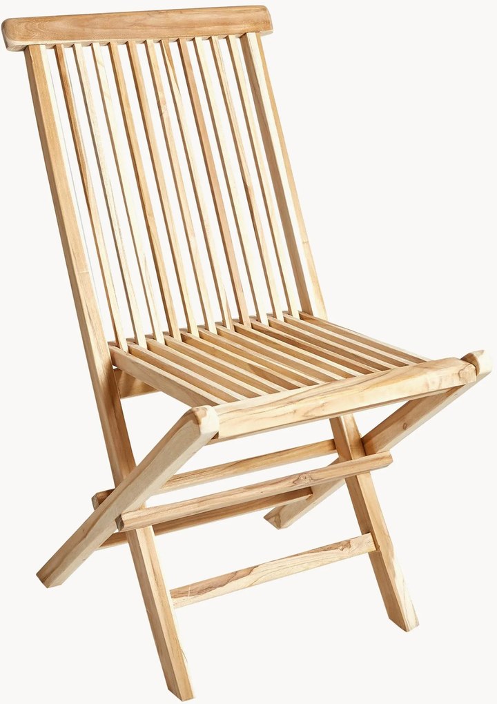 Cadeiras de jantar dobráveis em madeira de teca para jardim Jepara, conjunto de 2