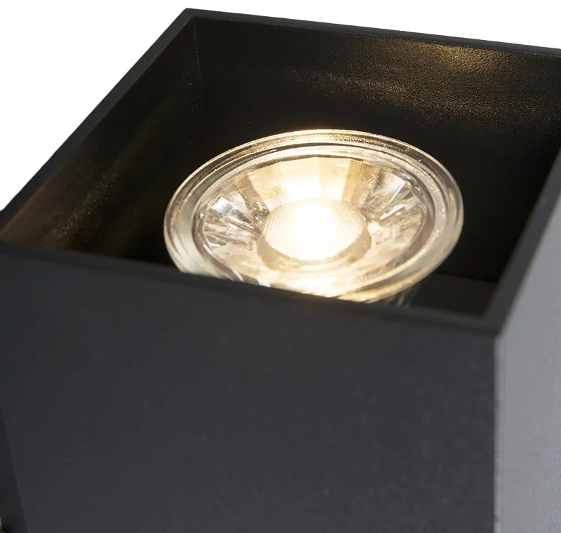 Candeeiro de parede moderno preto quadrado 2 luzes - Sandy Design,Moderno