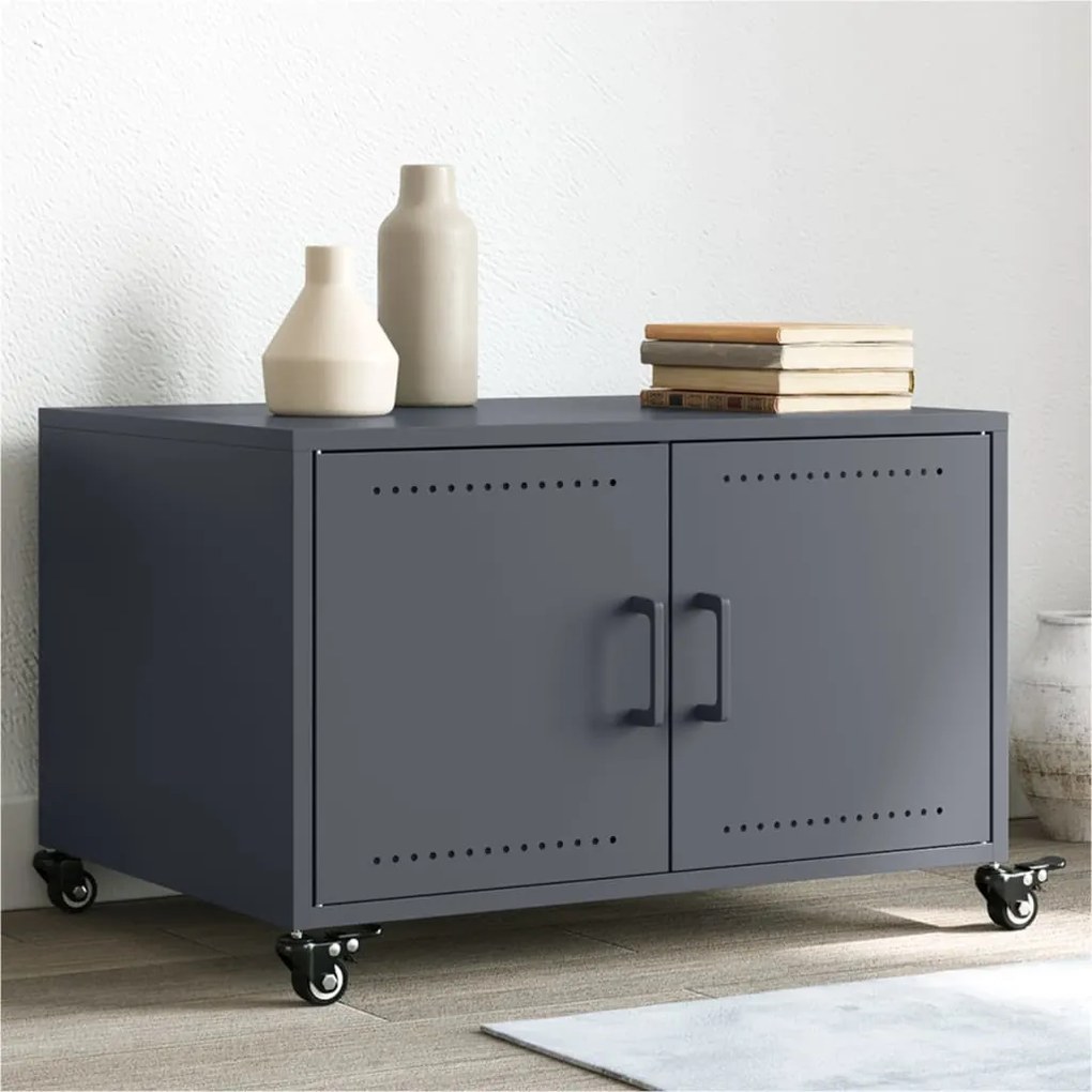 vidaXL Mesa de centro 68x50x43,5 cm aço antracite