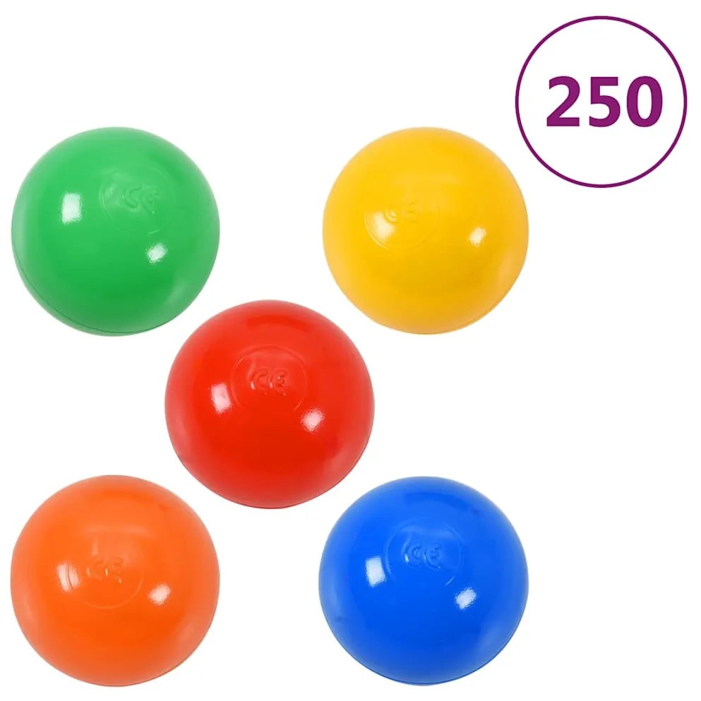 Túnel de brincar infantil c/ 250 bolas 245cm poliéster multicor