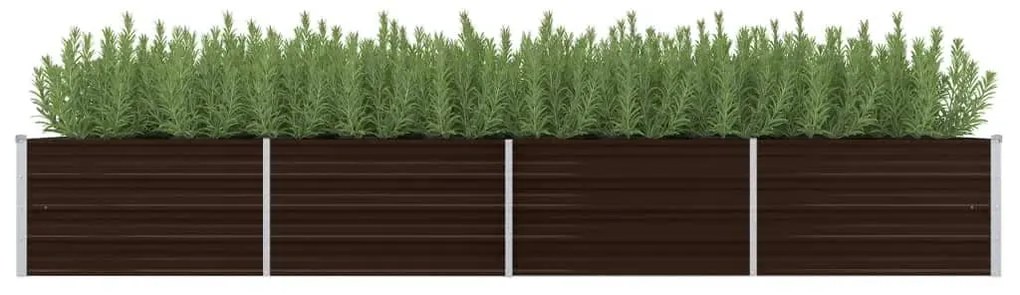 vidaXL Canteiro elevado de jardim aço galvanizado 320x80x45cm castanho