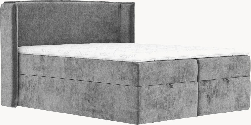 Cama divã em chenille artesanal com arrumação Passion, H4