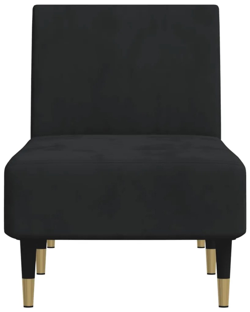 Chaise longue veludo preto