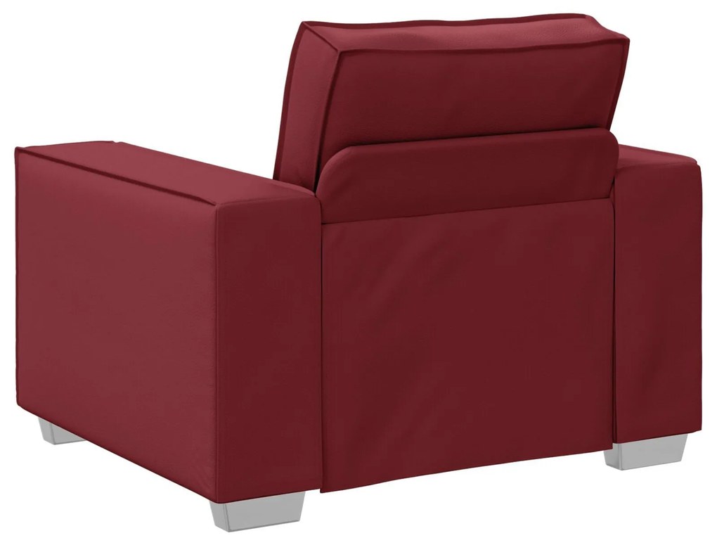 Cadeira Sofa vidaXL Vermelha Vinho 59 cm em Couro Sintético
