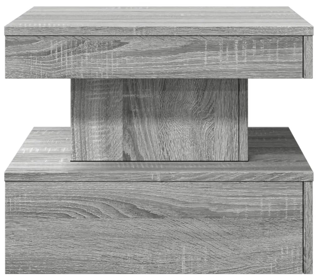 Mesa de centro com luzes LED 50x50x40 cm sonoma cinza-claro