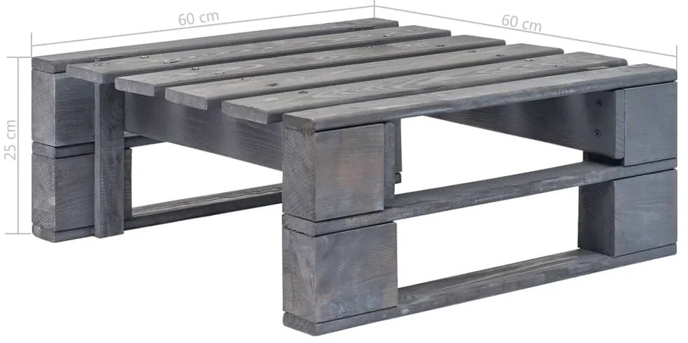Otomano de paletes para jardim pinho impregnado cinzento