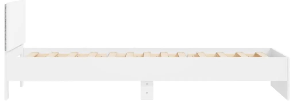 Estrutura de cama com cabeceira e luzes LED 100x200 cm branco