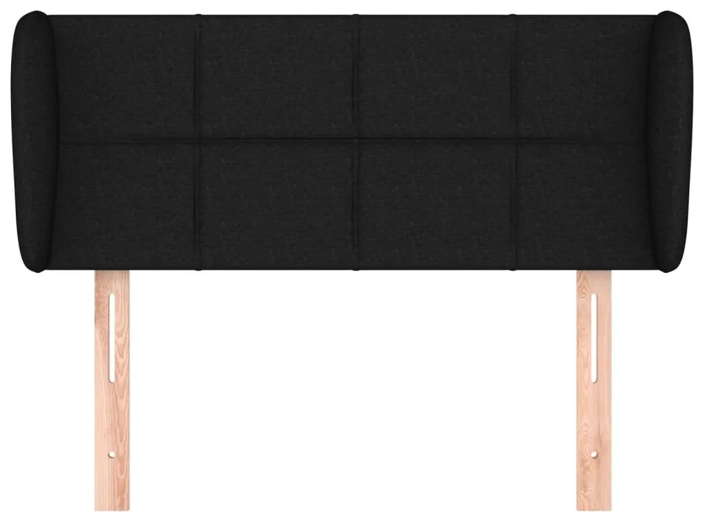 Cabeceira de cama c/ abas tecido 83x23x78/88 cm preto