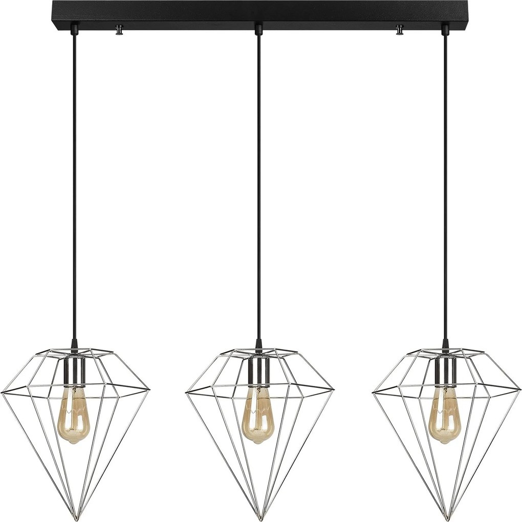 Candeeiro de Teto Elmas – Cromado – 100 x 30 cm