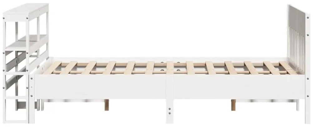 Cama sem colchão 150x200 cm madeira de pinho maciça branco