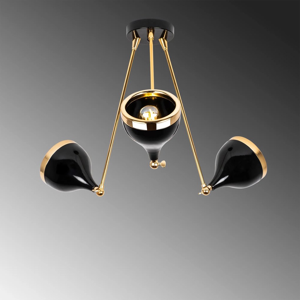 ****
Candeeiro de Teto Yildo – Preto e Dourado – 60 cm x 63 cm
**
