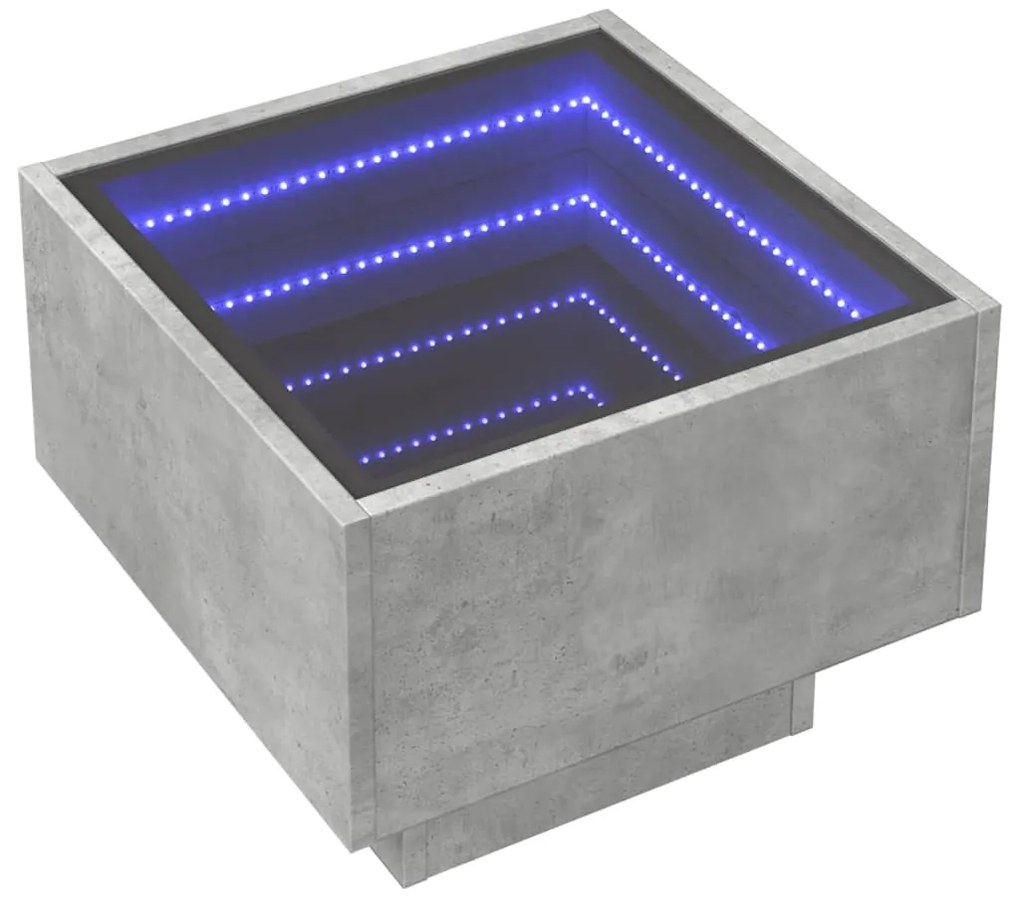 Mesa de apoio c/ LEDs 40x40x30 cm derivados de madeira