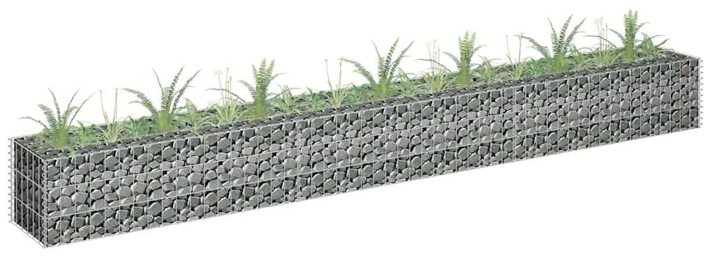 Canteiro elevado/cesto gabião 270x30x30 cm aço galvanizado