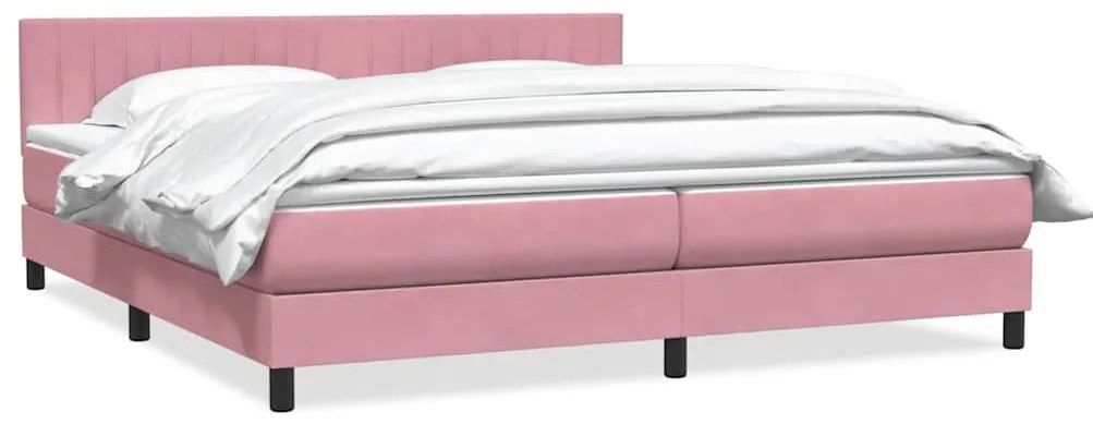 vidaXL Cama com molas/colchão 180x210 cm veludo Rosa