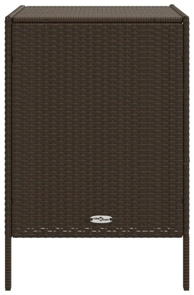 Armário de arrumação para jardim 55x59x80 cm vime PE castanho