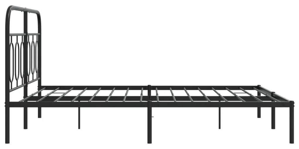 Estrutura de cama com cabeceira 140x190 cm metal preto