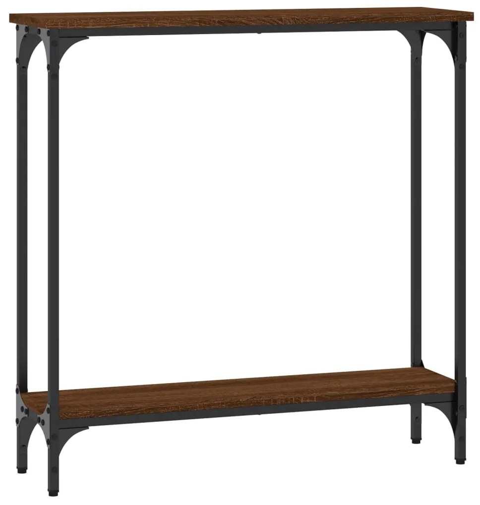 Mesa consola 75x22,5x75 cm derivados madeira carvalho castanho