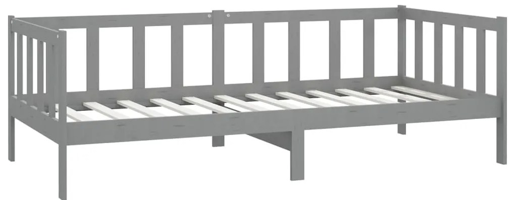 Sofá-cama com colchão 90x200 cm pinho maciço cinzento