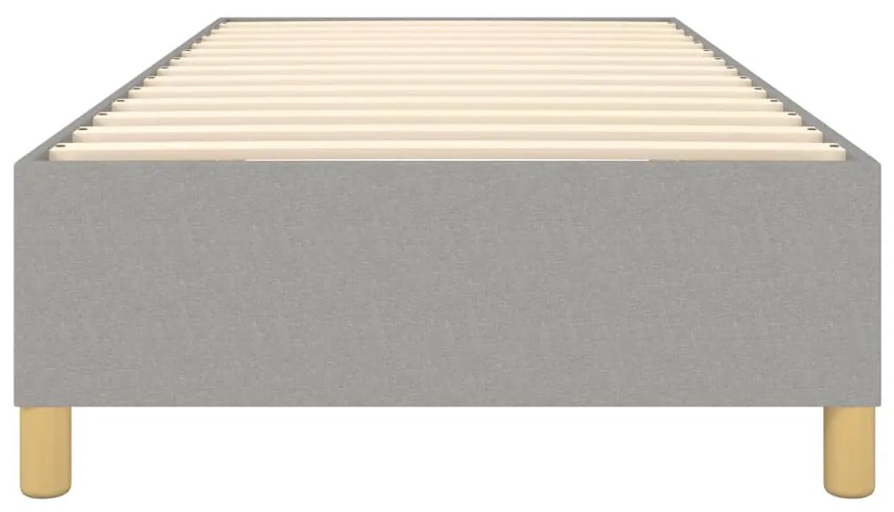 Estrutura de cama sem colchão 100x200 cm tecido cinzento-claro