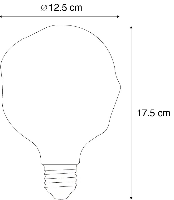 Lâmpada LED E27 Regulável Filamento Espiral G125 Arco-Íris 4W 200 lm 1800K