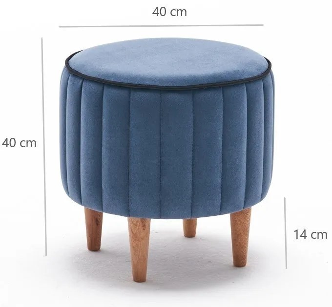 Pouffe Lindy – Azul – 40 x 40 x 40 cm