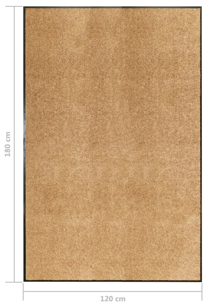 Tapete de porta lavável 120x180 cm creme