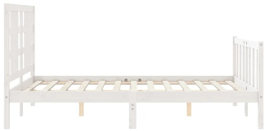 Cama sem colchão 140x190 cm madeira de pinho maciça branco