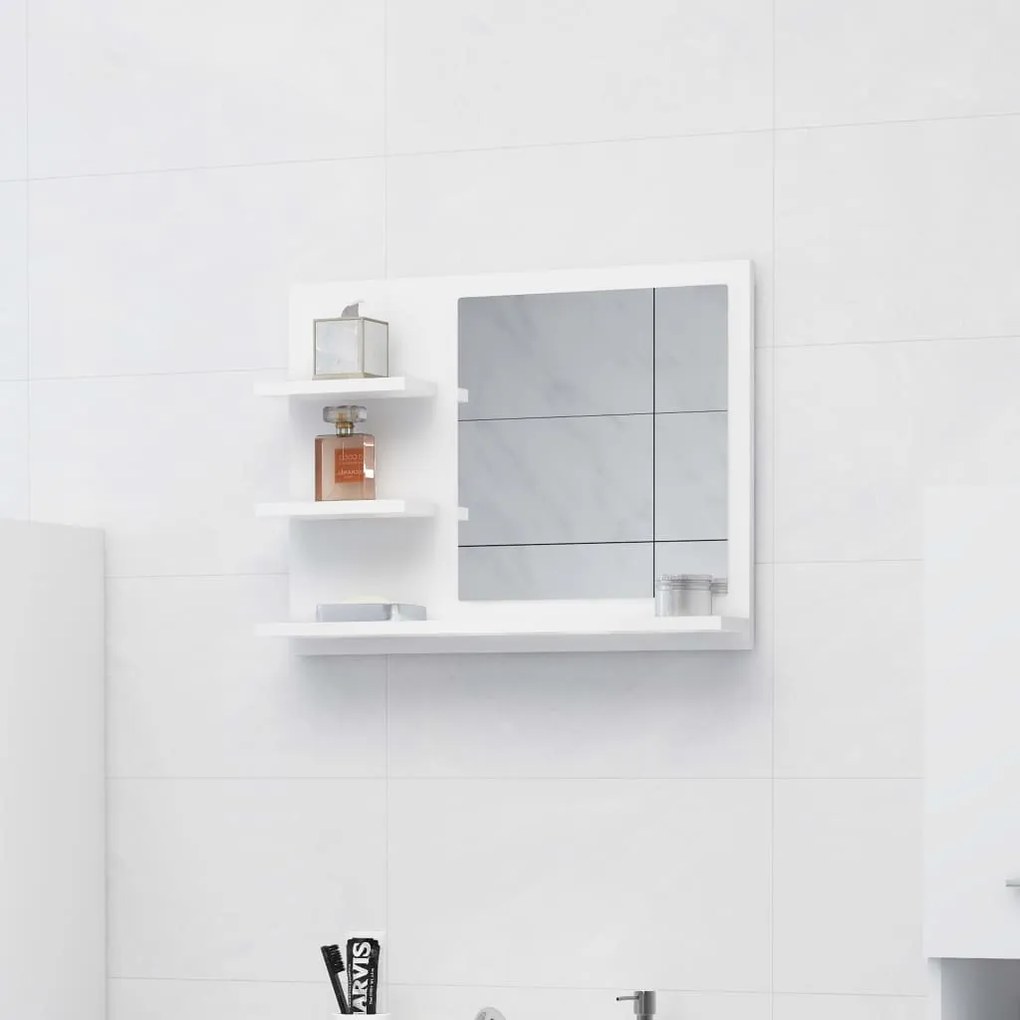 Espelho de casa de banho 60x10,5x45 cm contraplacado branco