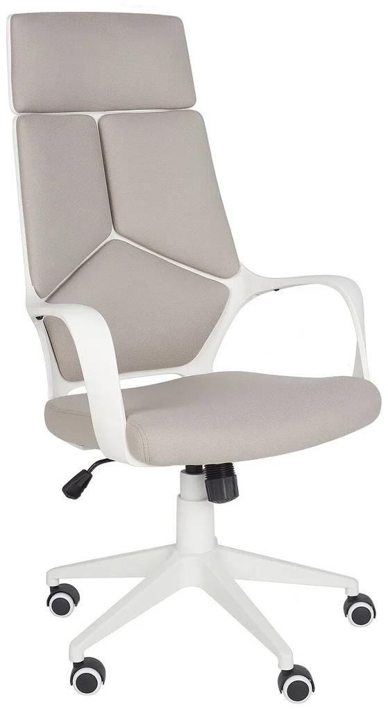 Cadeira de escritório em tecido taupe e branco DELIGHT Beliani