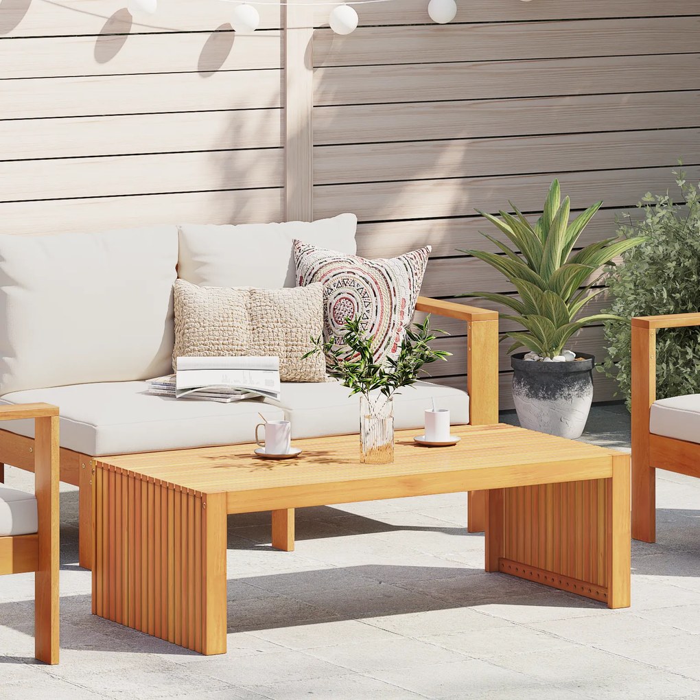 vidaXL Mesa de Centro 110x55x35 cm Madeira Sólida Acácia