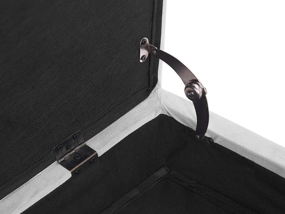 Chaise-longue à direita com arrumação em veludo cinzento claro PESSAC II Beliani
