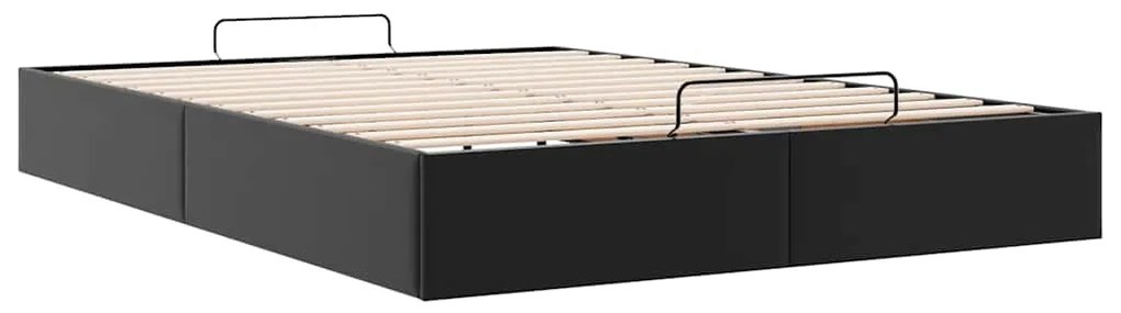 Estrutura de cama otomana sem colchão 140x200 cm preto