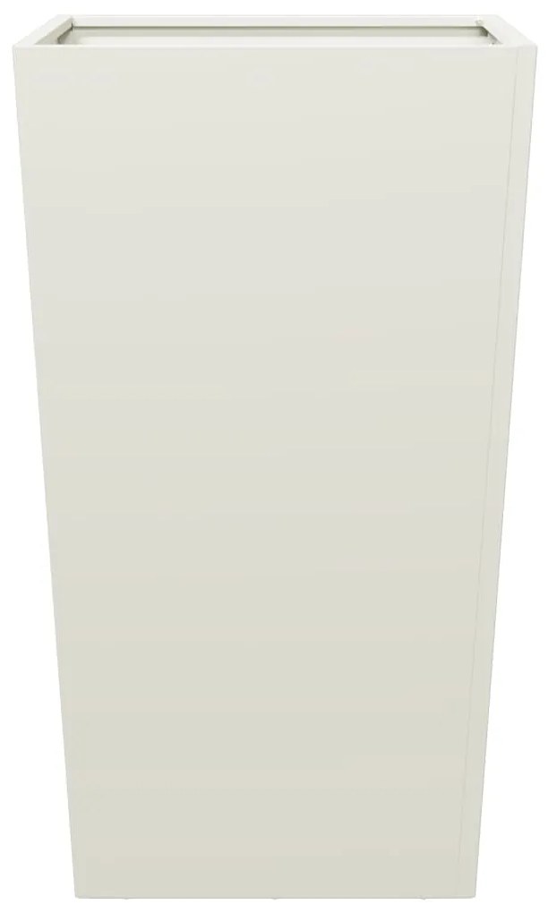 Vaso/floreira de jardim 2 pcs 45x45x75 cm aço branco